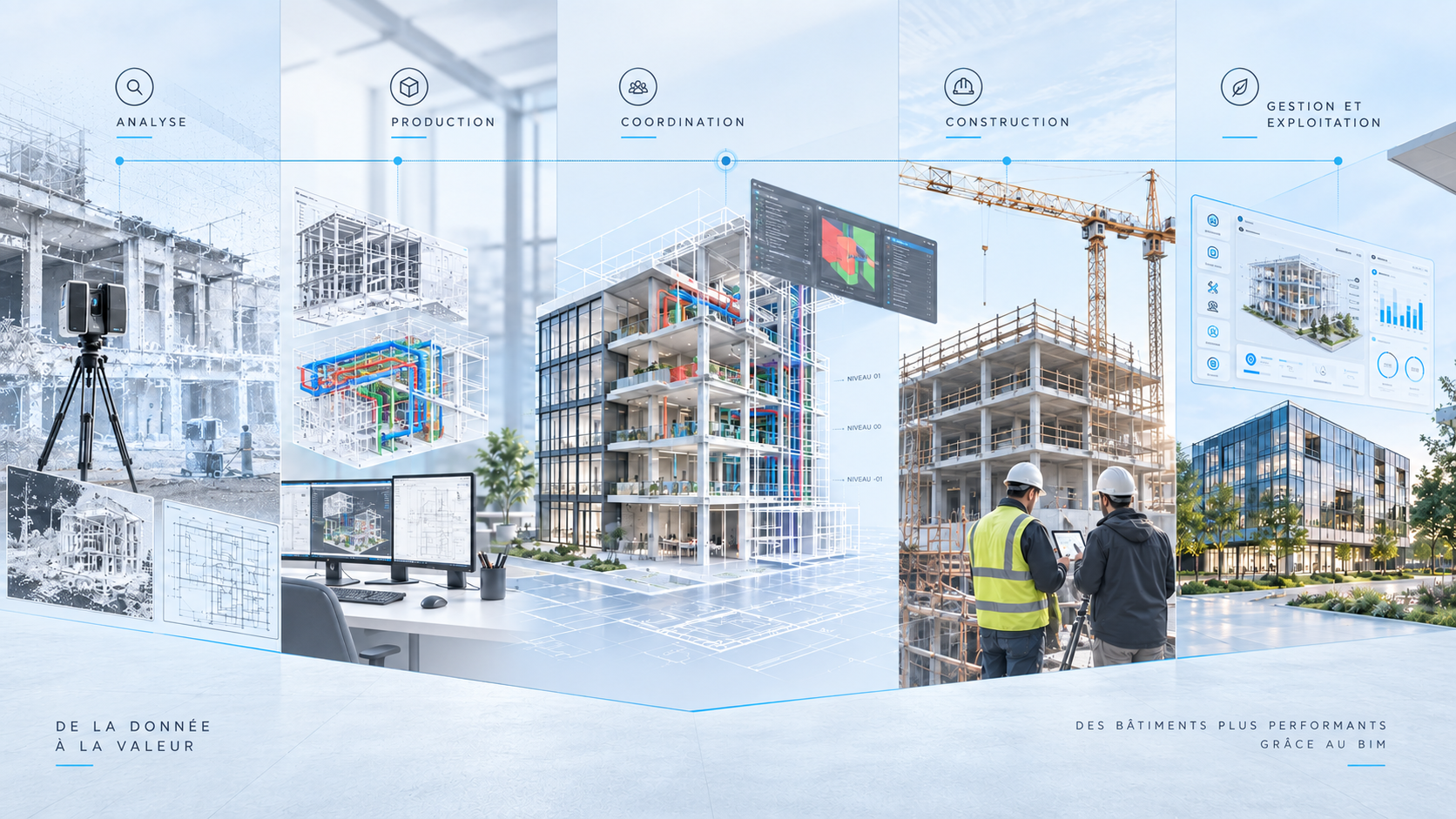 Emplacement réservé pour un rendu BIM structure du projet principal