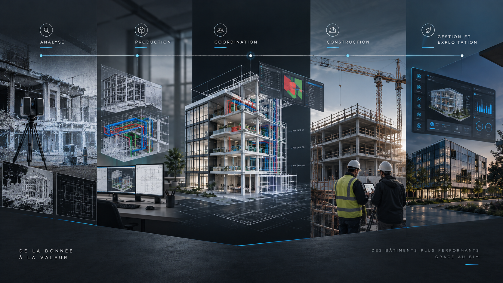 Emplacement réservé pour un rendu BIM structure du projet principal