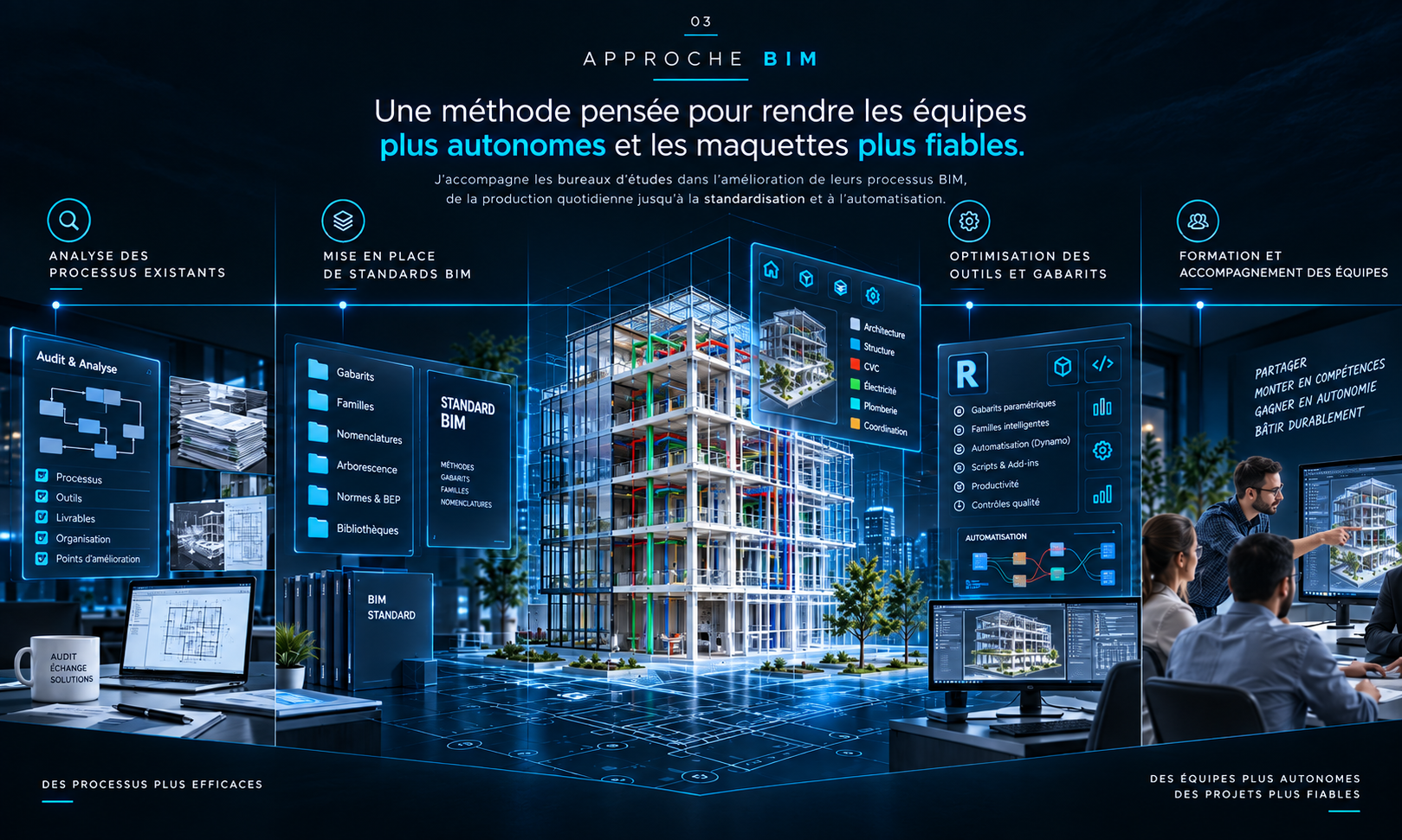 Schéma placeholder de coordination BIM par niveaux